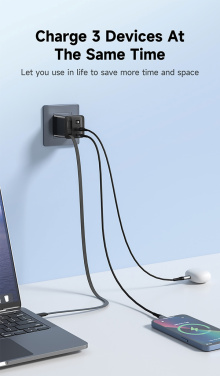 Logotrade promotional gift image of: Urban Vitamin Mendocino 65W GaN charger retractable cable