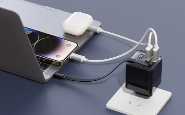 Logo trade advertising products picture of: Urban Vitamin Mendocino 65W GaN charger retractable cable