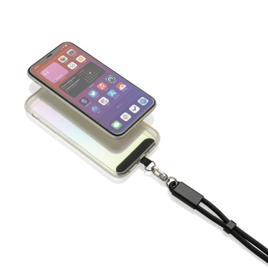 Logotrade promotional product picture of: LoopAmp RCS RPET adjustable phone wrist strap 60W cable