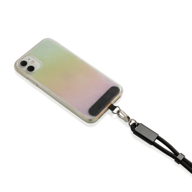 Logo trade promotional giveaway photo of: LoopAmp RCS RPET adjustable phone wrist strap 60W cable