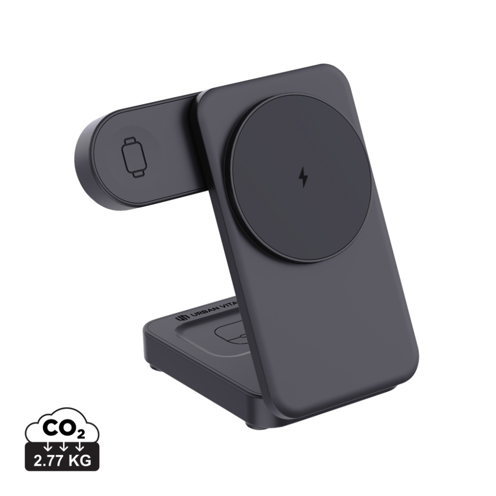 Logotrade promotional product picture of: Urban Vitamin Arcadia RCS rplastic 15W 3in1 magnetic charger