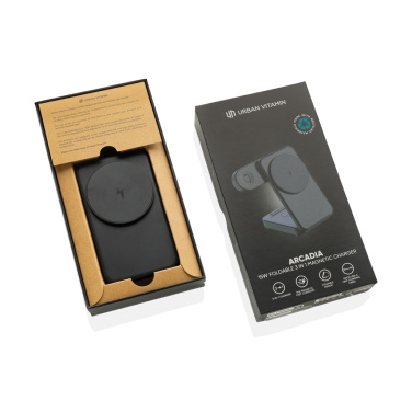 Logo trade promotional gifts picture of: Urban Vitamin Arcadia RCS rplastic 15W 3in1 magnetic charger