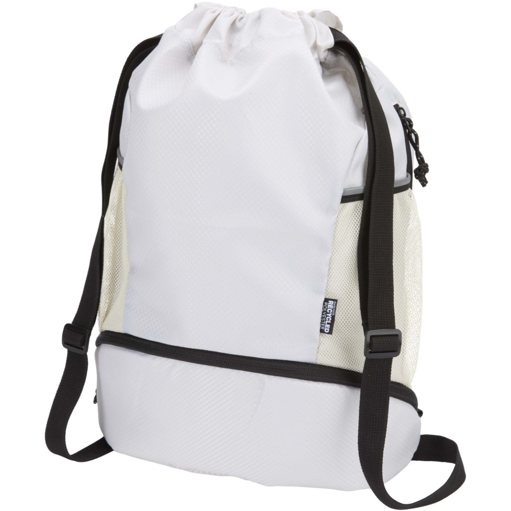 Logotrade promotional giveaway picture of: Nomad GRS recycled sports drawstring bag with bottom compartment 18L
