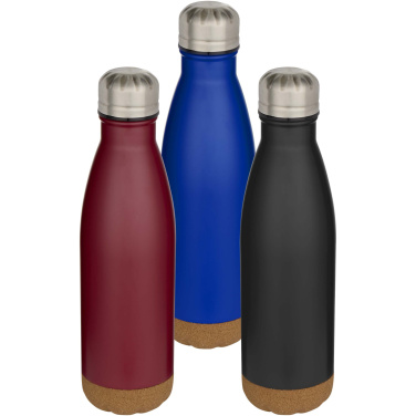 Logo trade advertising products image of: Cove 500 ml double wall vacuum insulated stainless steel water bottle with cork details