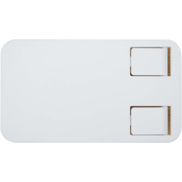 Logotrade promotional products photo of: Alfirk recycled plastic foldeable desk phone stand with bamboo details