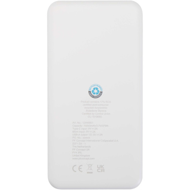 Logo trade promotional merchandise image of: Intan 10.000 mAh 10W recycled plastic power bank