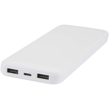Logotrade promotional gift picture of: Adhil 10.000 mAh 10W recycled plastic power bank with 2 built-in cables