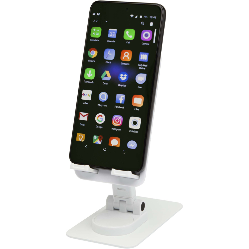 Logo trade corporate gifts picture of: Alhena recycled plastic foldeable phone holder with metal desk stand