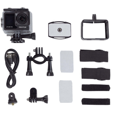 Logo trade promotional giveaways image of: Prixton DV670 4K dual screen action camera