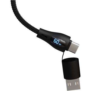 Logotrade promotional item image of: SCX.design C51 60W 5-in-1 rPET fast charging cable with display