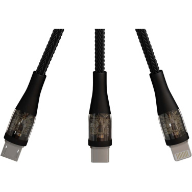 Logo trade promotional products image of: SCX.design C51 60W 5-in-1 rPET fast charging cable with display