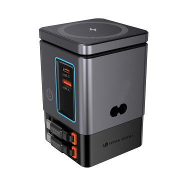 Logo trade promotional merchandise image of: Urban Vitamin Sacramento 105W GAN charger+retractable cables