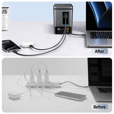 Logo trade business gift photo of: Urban Vitamin Sacramento 105W GAN charger+retractable cables