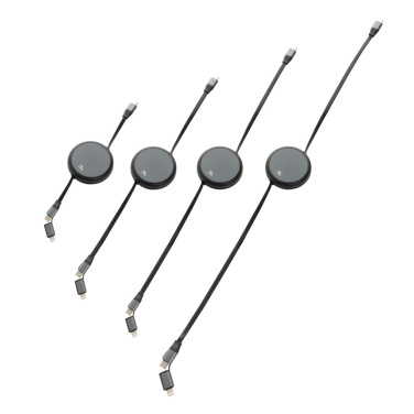 Logotrade promotional giveaways photo of: Terra RCS recycled aluminium retractable 240W 2-in-1 cable