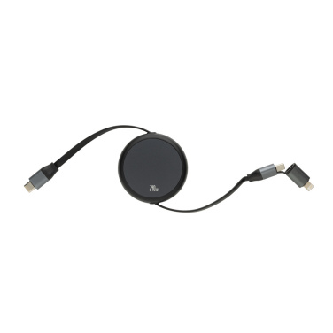 Logotrade promotional merchandise photo of: Terra RCS recycled aluminium retractable 240W 2-in-1 cable