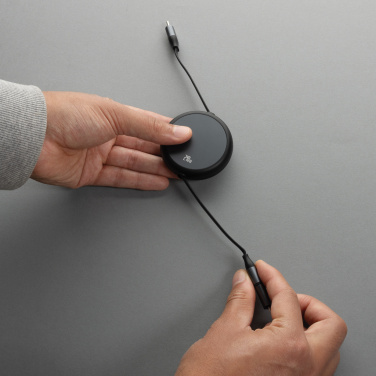 Logotrade promotional items photo of: Terra RCS recycled aluminium retractable 240W 2-in-1 cable