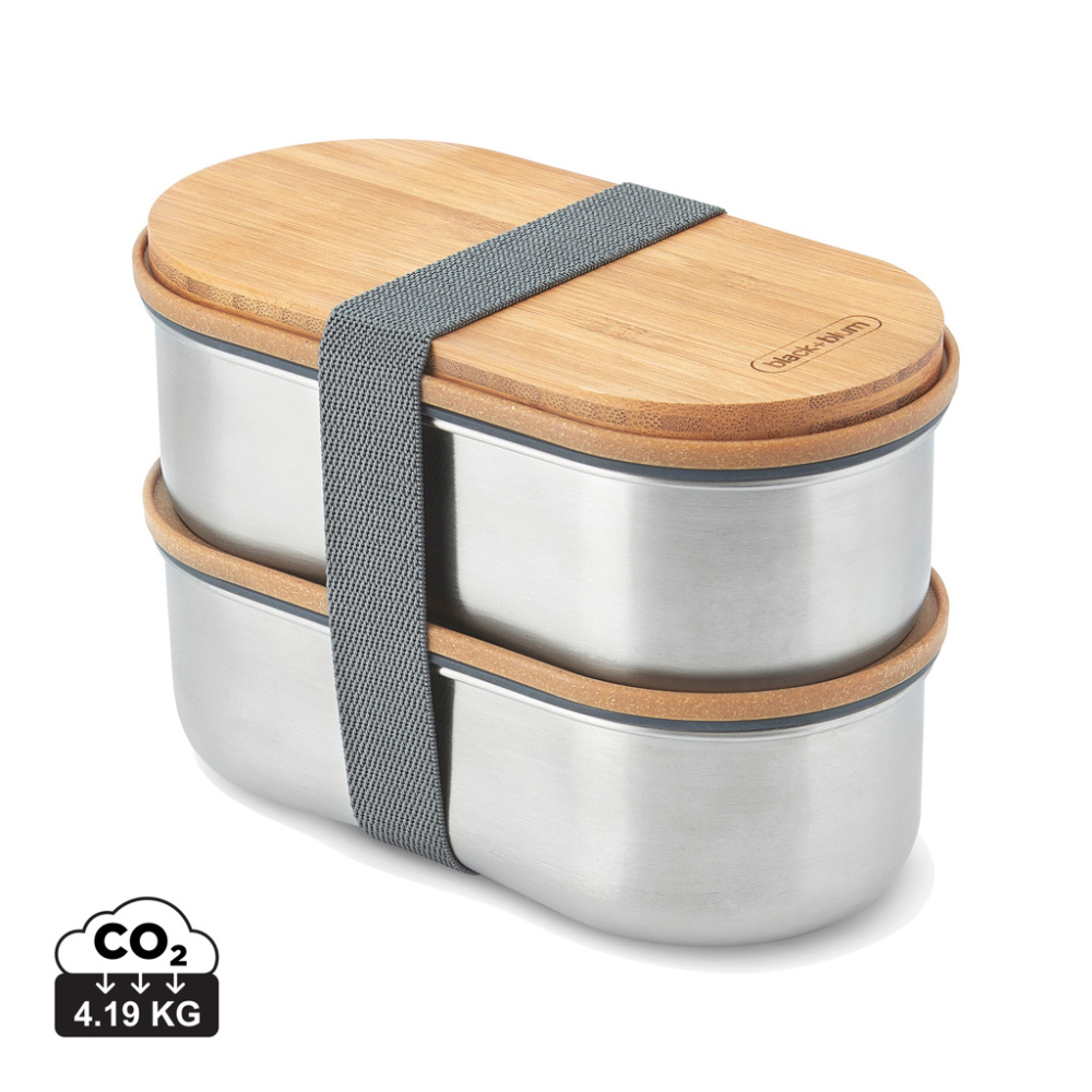 Logotrade promotional item picture of: Black+Blum Stainless Steel Double Bento Box