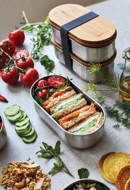 Logo trade promotional items picture of: Black+Blum Stainless Steel Double Bento Box