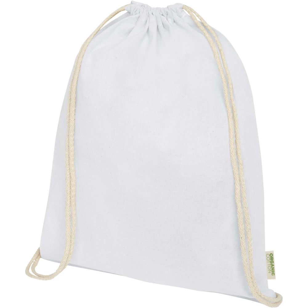 Logo trade promotional products image of: Odisha 140 g/m² OCS organic drawstring bag 5L