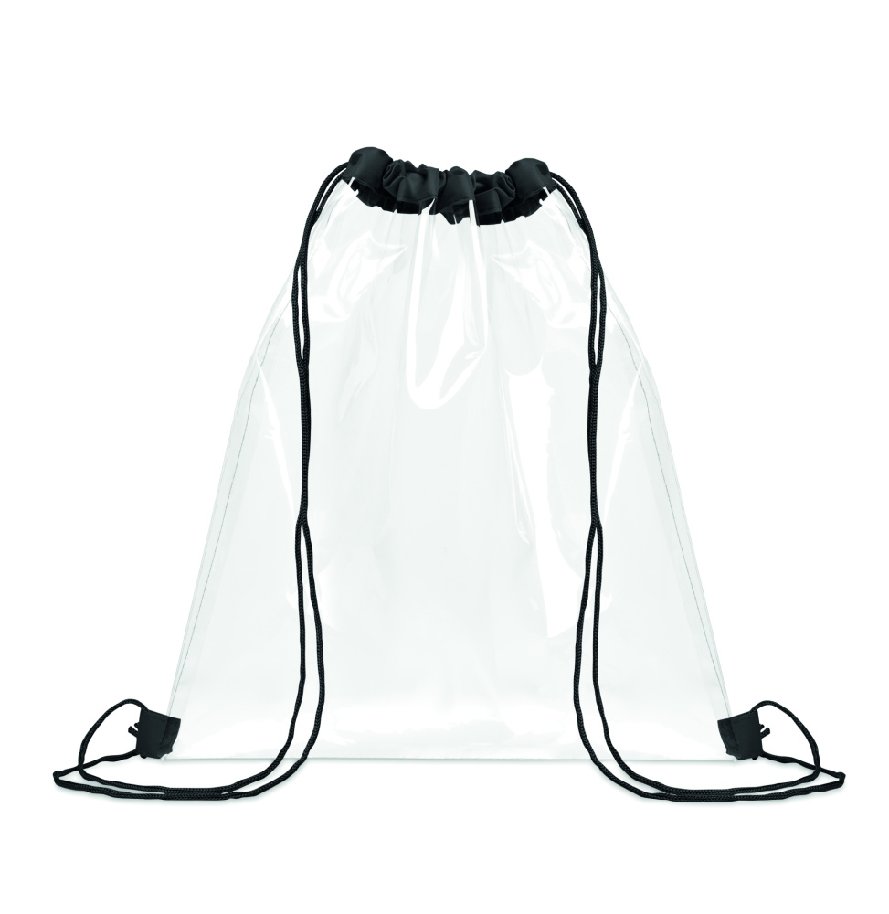 Logo trade promotional merchandise photo of: Transparent drawstring bag