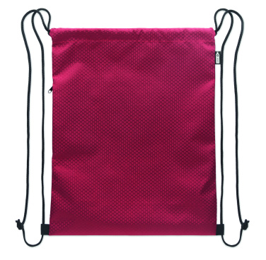 Logo trade promotional giveaways image of: Drawstring bag in 420D RPET