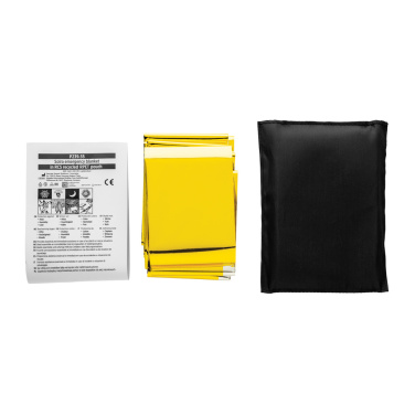 Logotrade advertising product image of: Solra emergency blanket in RCS recycled RPET pouch