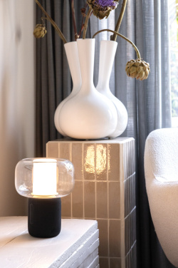 Logo trade business gift photo of: Lux RCS recycled plastic 10W speaker lamp