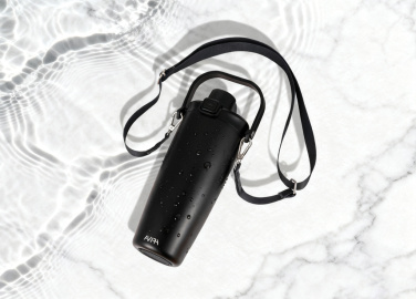 Logo trade promotional items image of: Avira Ayala RCS re-steel duosip lockable crossbody tumbler