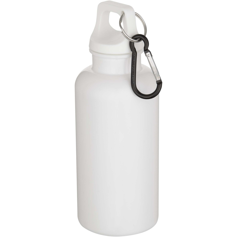 Logo trade corporate gift photo of: Oregon 400 ml solid colour RCS recycled plastic water bottle with carabiner