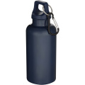 Oregon 400 ml solid colour RCS recycled plastic water bottle with carabiner, Navy Blue