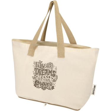 Logo trade promotional items image of: Sierra 140 g/m² GRS recycled foldable cotton tote bag 7L