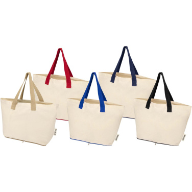 Logo trade corporate gift photo of: Sierra 140 g/m² GRS recycled foldable cotton tote bag 7L