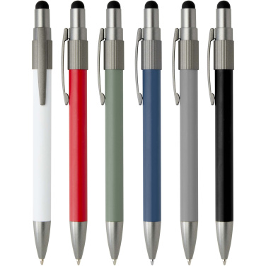 Logotrade business gift image of: Rill RCS recycled ballpoint pen with stylus and fidget spinner (black ink)