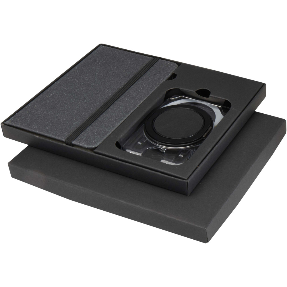 Logotrade advertising products photo of: Kern A6 hard cover notebook and MagSafe wallet gift set