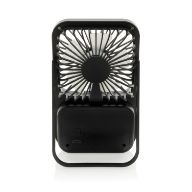 Logo trade promotional gifts image of: Aervina RCS recycled plastic re-chargeable desk fan