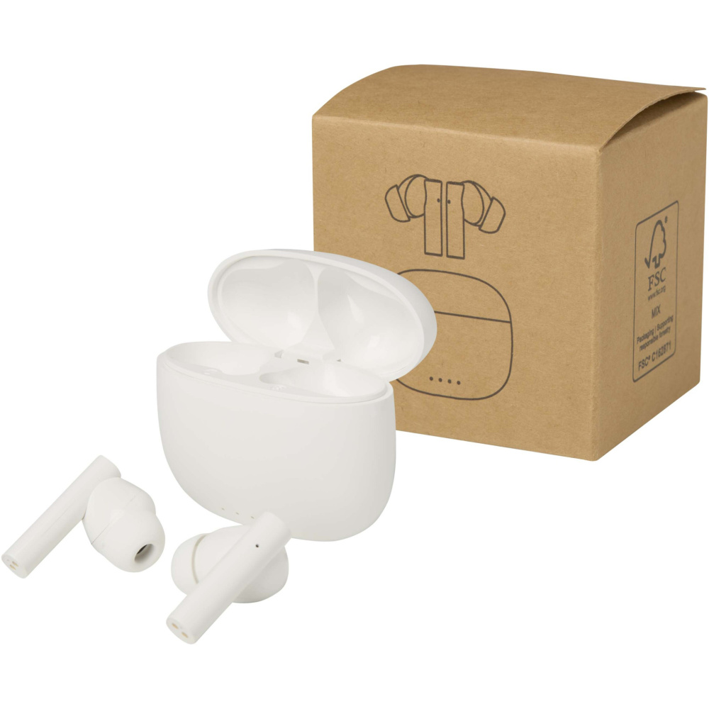 Logotrade promotional product image of: Alterf recycled plastic True Wireless Bluetooth® headset with silicone eartips