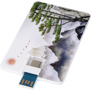 Logo trade reklaamtoote pilt: Duo õhuke 32 GB USB-draiv koos Type-C ja USB-A 3.0-ga