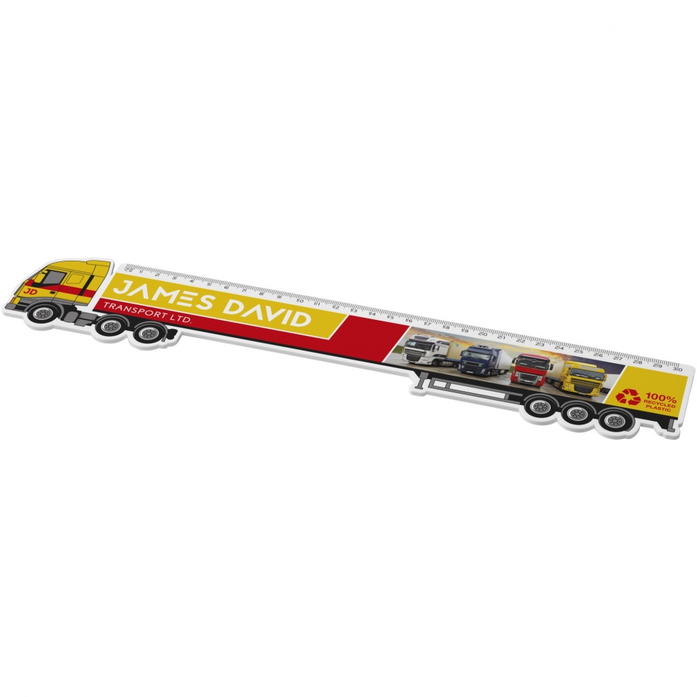 Logotrade firmakingitused pilt: Tait 30cm veoautokujuline taaskasutatud plastikust joonlaud