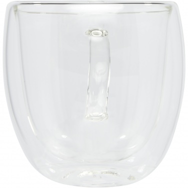 Logo trade firmakingi pilt: Manti 2-osaline 250 ml topeltseinaga klaasist tass bambusest alusega 