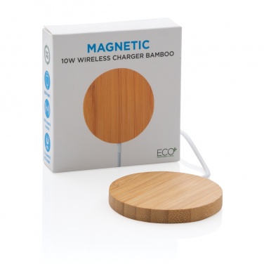 Logotrade reklaamkingitused pilt: 10 W bambusest magnetiline juhtmevaba laadija