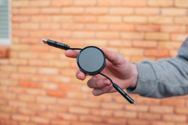 Logotrade reklaamtoote foto: Terra RCS taaskasutatud alumiiniumist sissetõmmatav 6-ühes kaabel