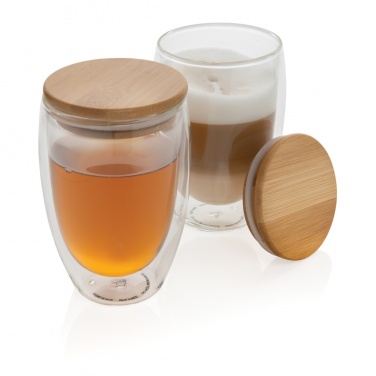 Logotrade reklaamkingi foto: Kaheseinaline boorsilikaatklaas bambusest kaanega 350ml