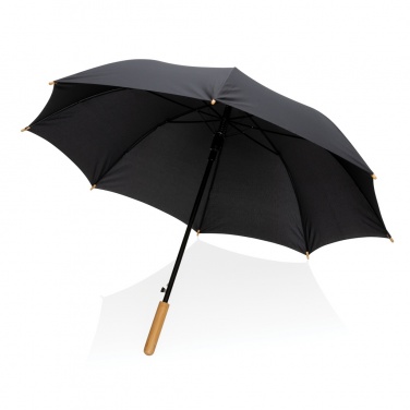 Logotrade reklaamkingituse foto: 23" Impact AWARE™ RPET 190T automaatselt avatav bambusest vihmavari