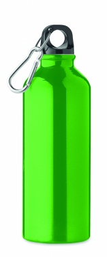 Logo trade meene pilt: Taaskasutatud alumiiniumist valmistatud ühekordse seinaga joogipudel 500 ml karabiiniga