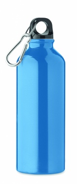 Logotrade reklaamkingi foto: Taaskasutatud alumiiniumist valmistatud ühekordse seinaga joogipudel 500 ml karabiiniga