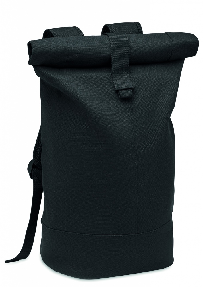 Logo trade firmakingituse pilt: Rolltop pestud lõuendist seljakott
