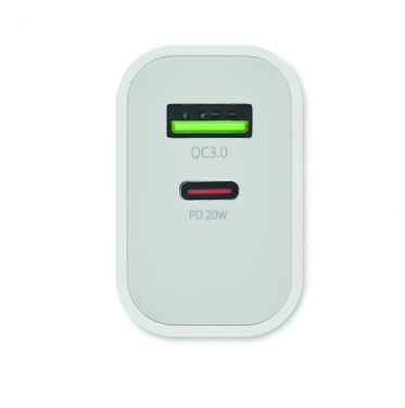 Logotrade ärikingitused pilt: 18W 2 pordiga USB laadija EU pistik