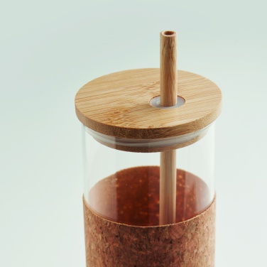 Logo trade firmakingituse pilt: Korgist ümbrise ja bambusest kaanega joogitops, 450 ml