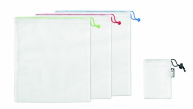 Logotrade meene foto: Komplektis 3 RPET võrgust toidukotti