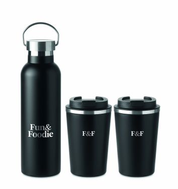 Logo trade reklaamkingituse pilt: Roostevabast terasest termoskruusi komplekt